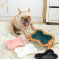 Elevated Ceramic Dog Bowl with Wooden Stand – Bowls & Feeders
