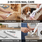 2-in-1 Professional Dog Nail Clipper & Grinder – Ultra-Quiet & Rechargeable
