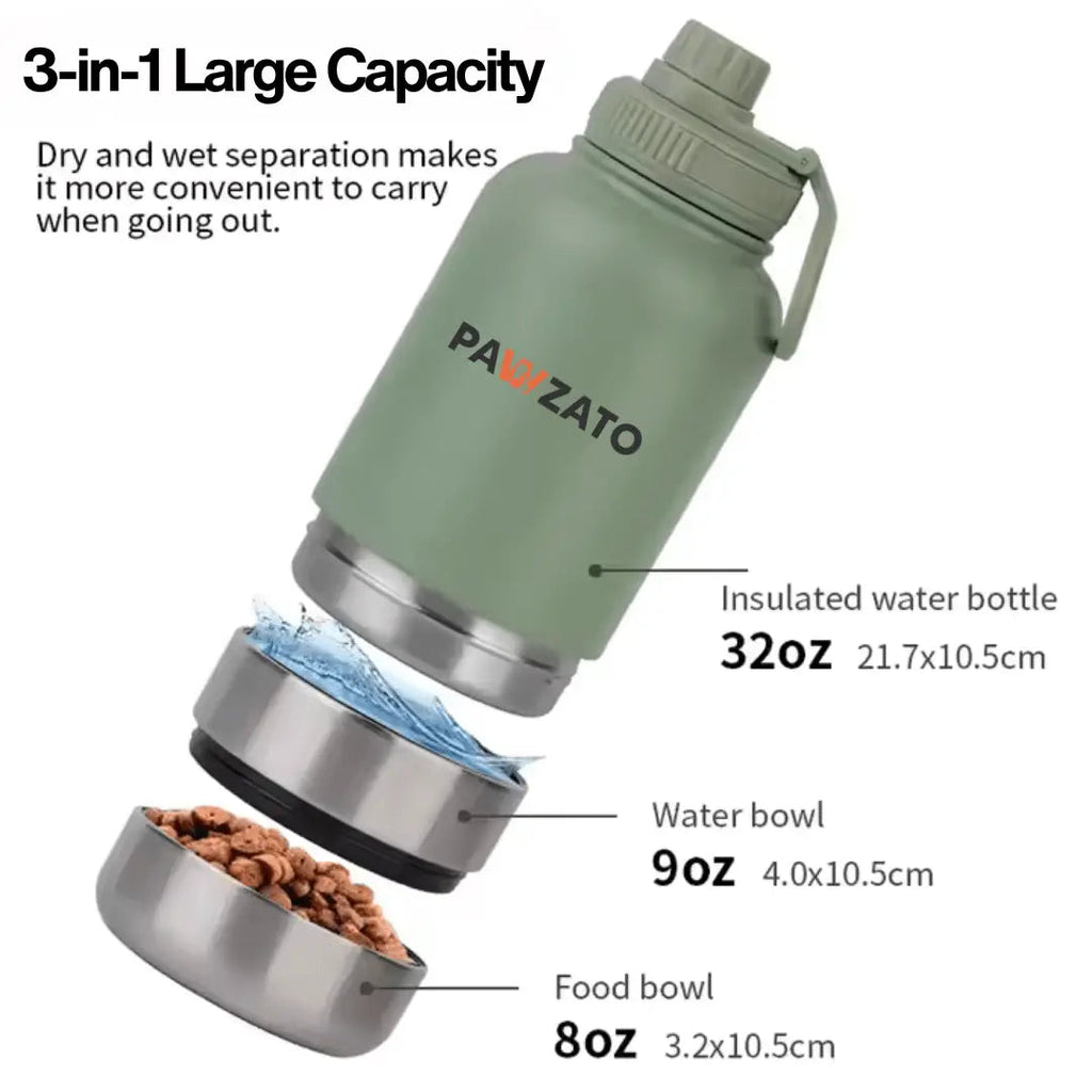 3-in-1 Stainless Steel Pet Bottle