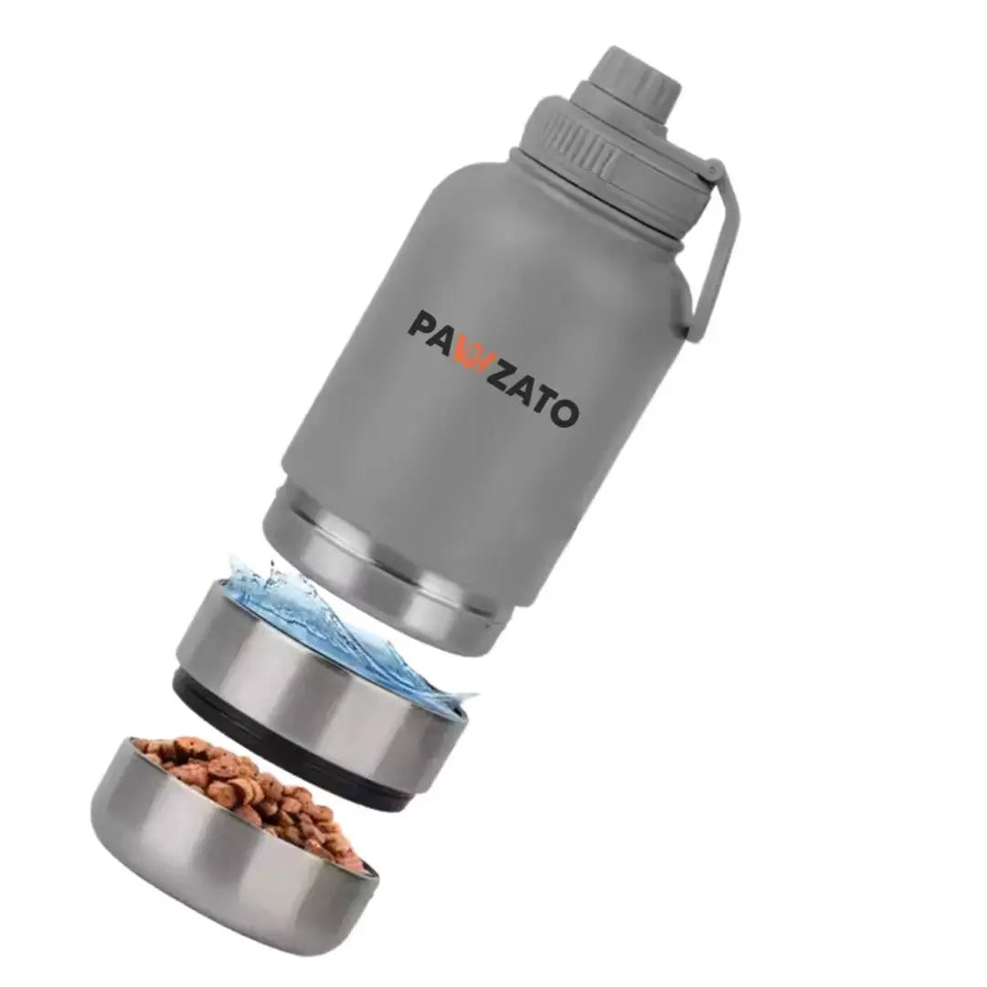 3 - in - 1 Stainless Steel Pet Bottle - Pawzato Bottle