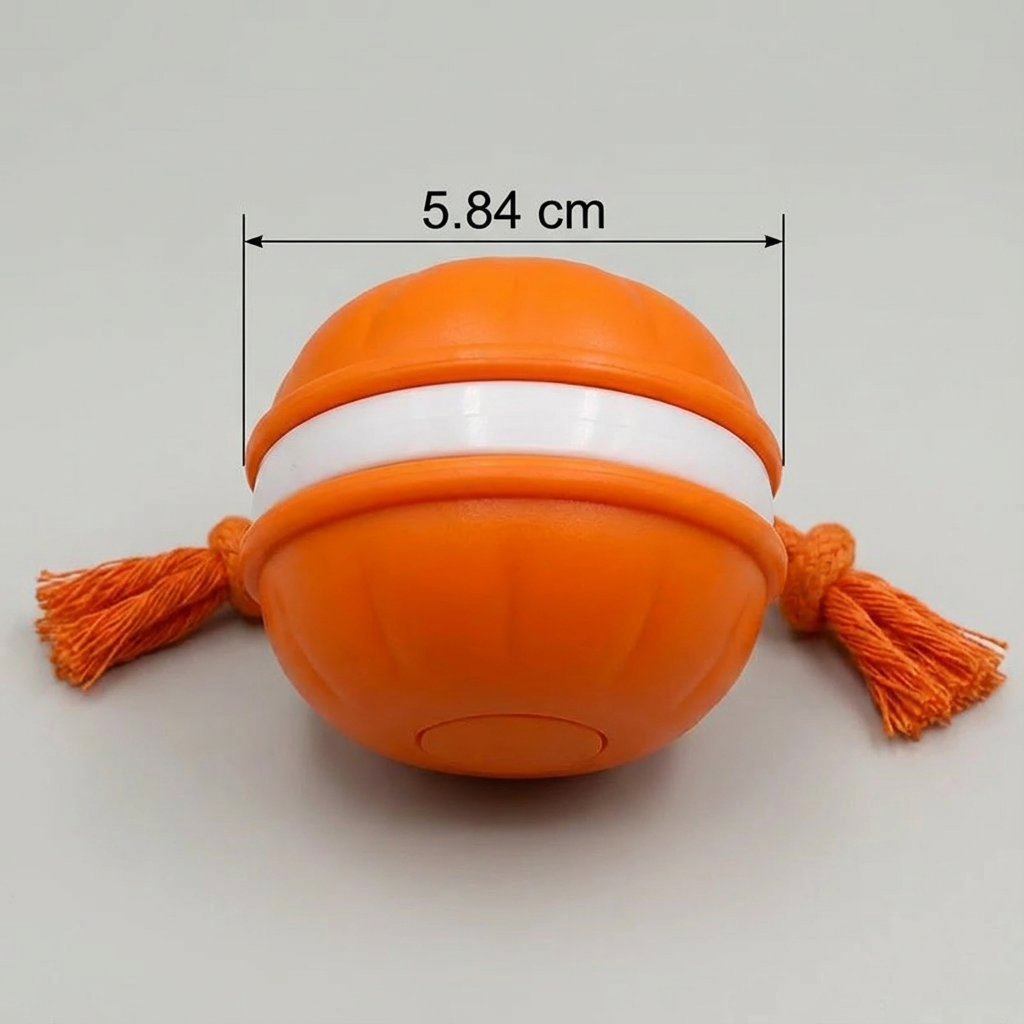 Durable Dog Play Ball with Motion Sensor and Tug Rope in Dog-Friendly