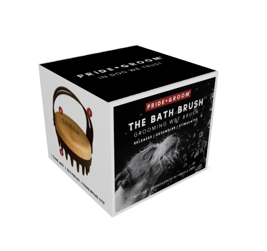 Pride + Groom THE BATH BRUSH Dual-Use Silicone Grooming Brush