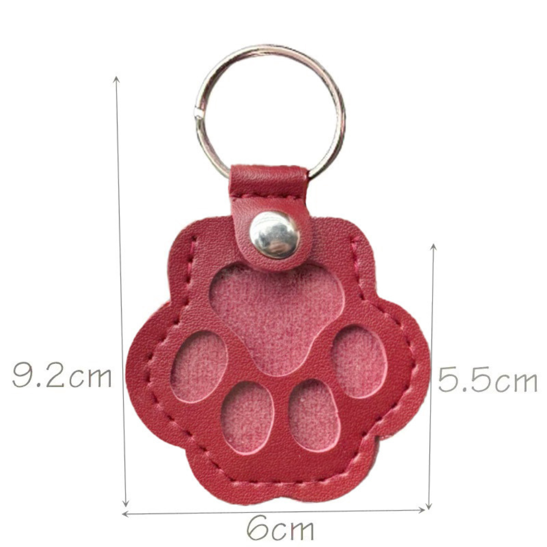 Leather Memorial Pet Hair Storage Keychain – Personalized