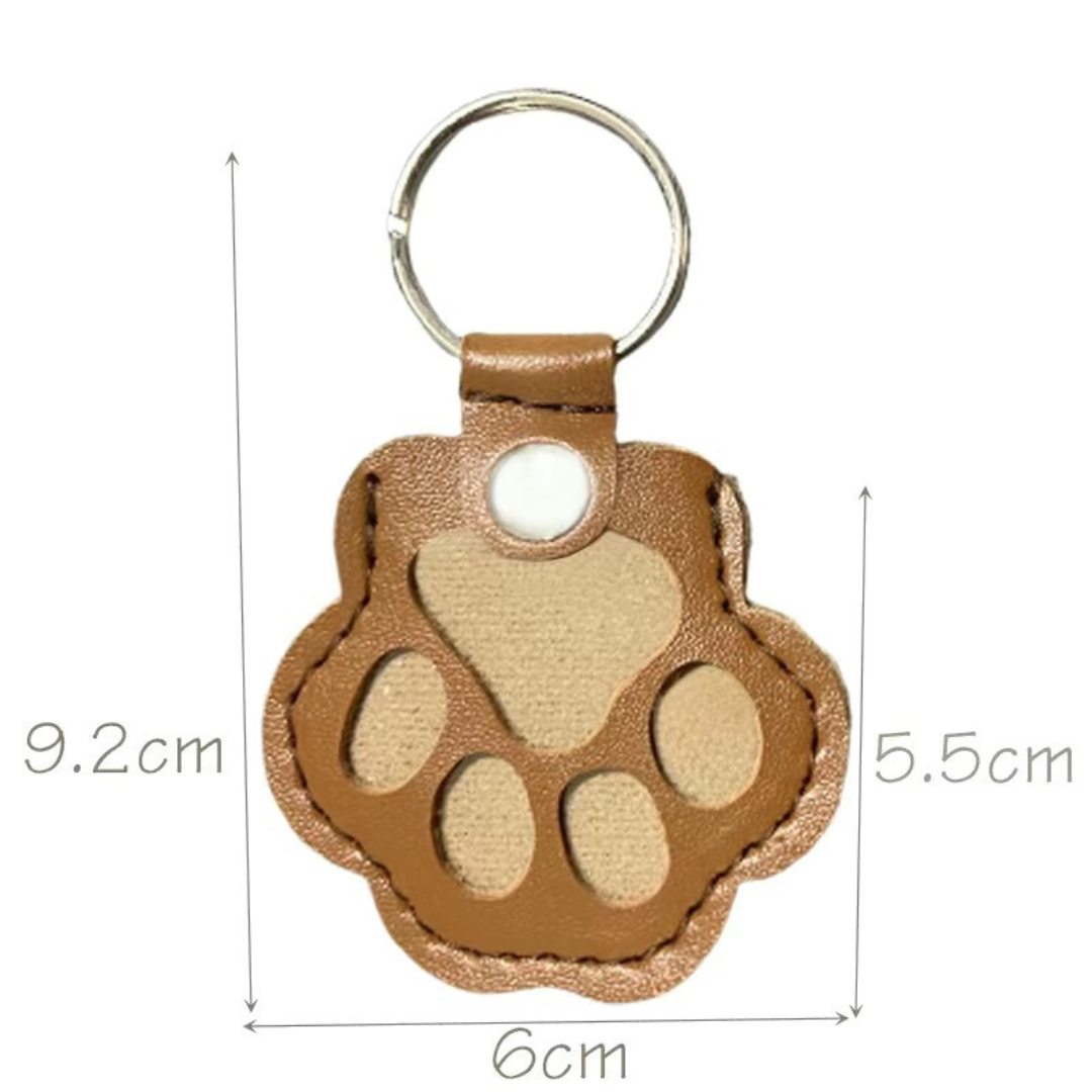Leather Memorial Pet Hair Storage Keychain – Personalized