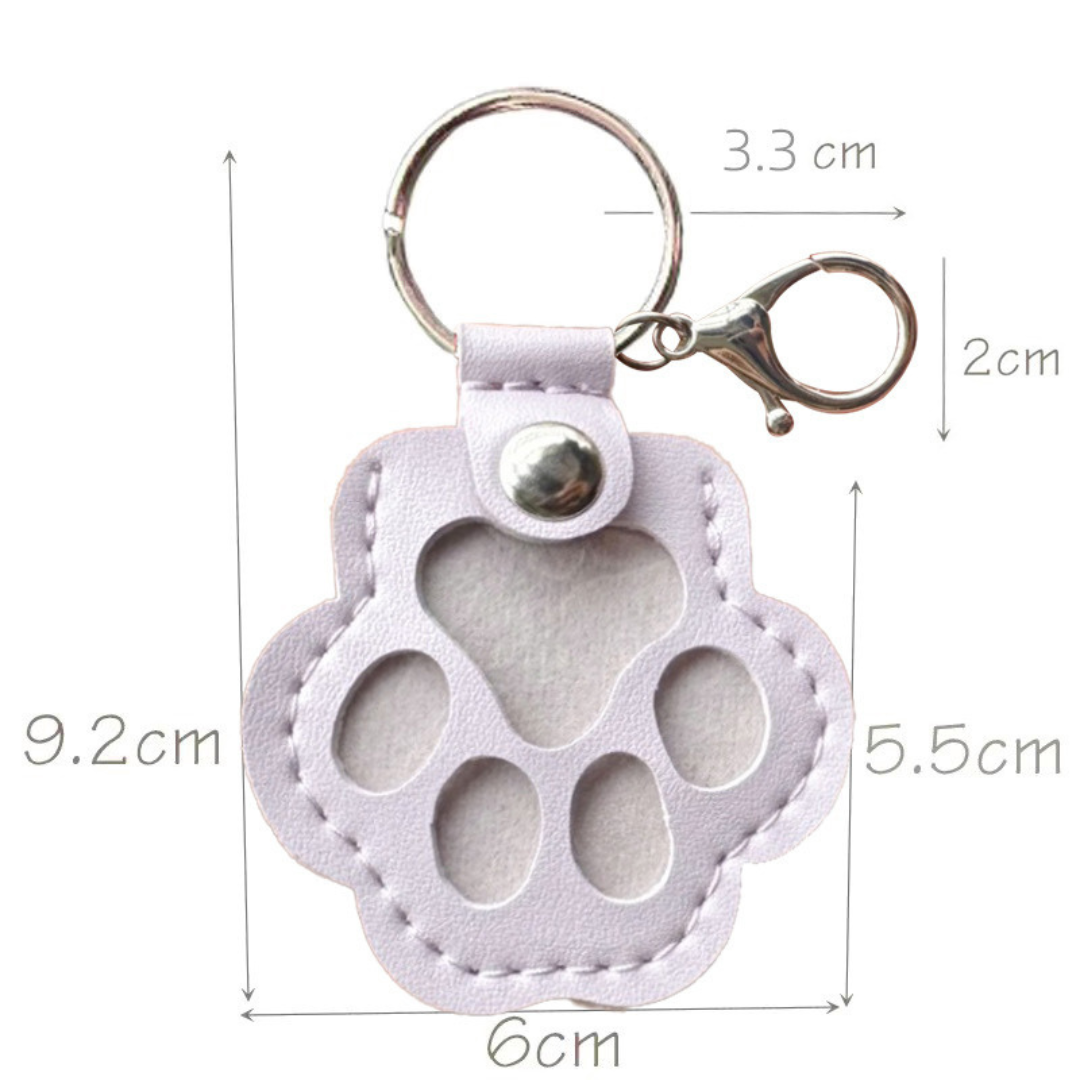 Leather Memorial Pet Hair Storage Keychain – Personalized