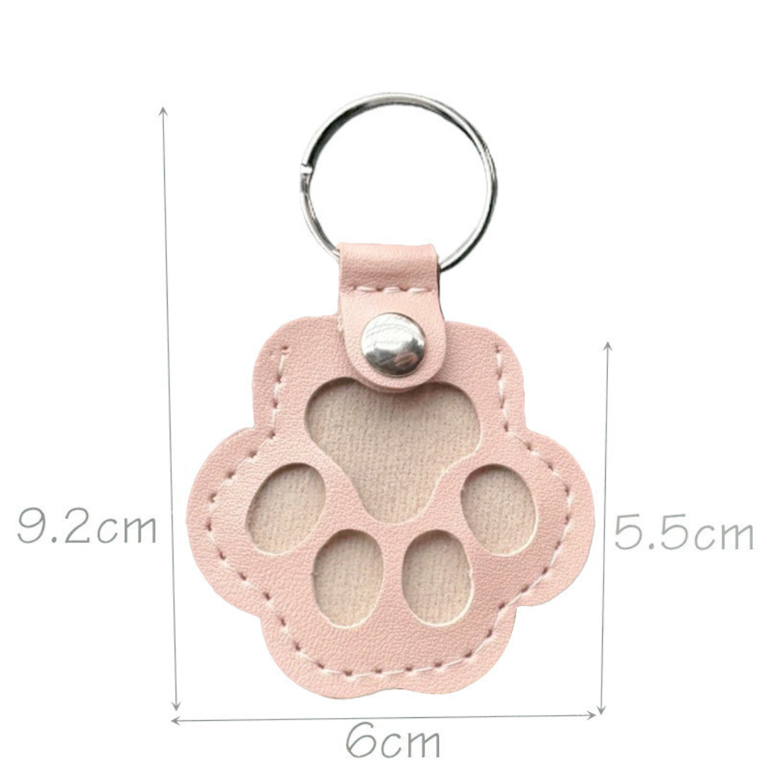 Leather Memorial Pet Hair Storage Keychain – Personalized