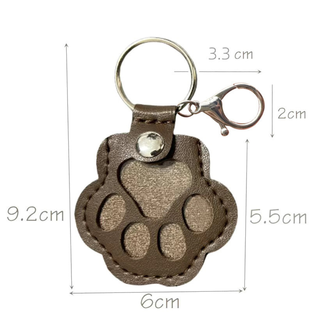 Leather Memorial Pet Hair Storage Keychain – Personalized