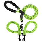 2-in-1 Double Dog Lead with 360° Swivel – Tangle-Free & Shock-Absorbing