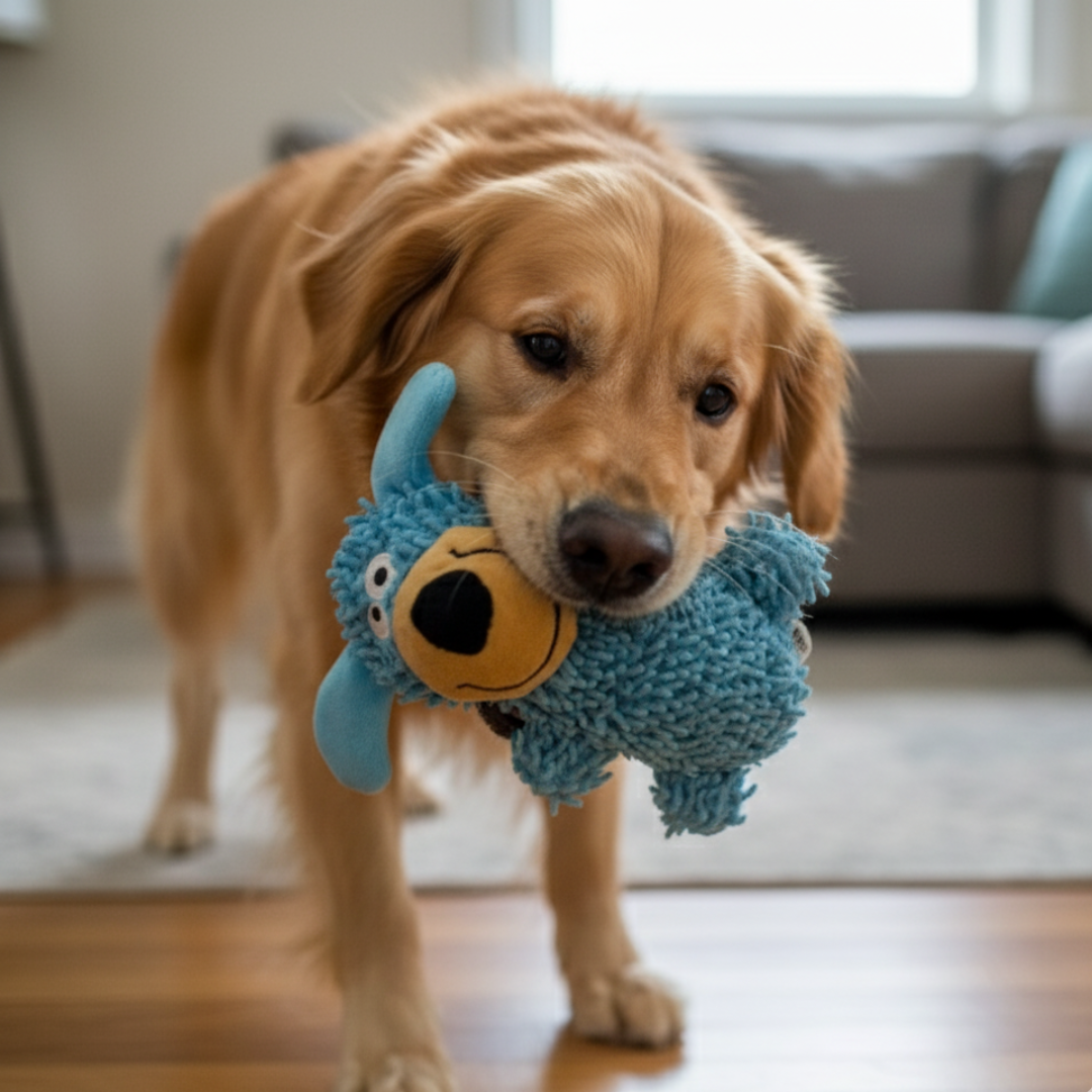 Giggling tooth cleaning toy in dog colours – Dog Toys