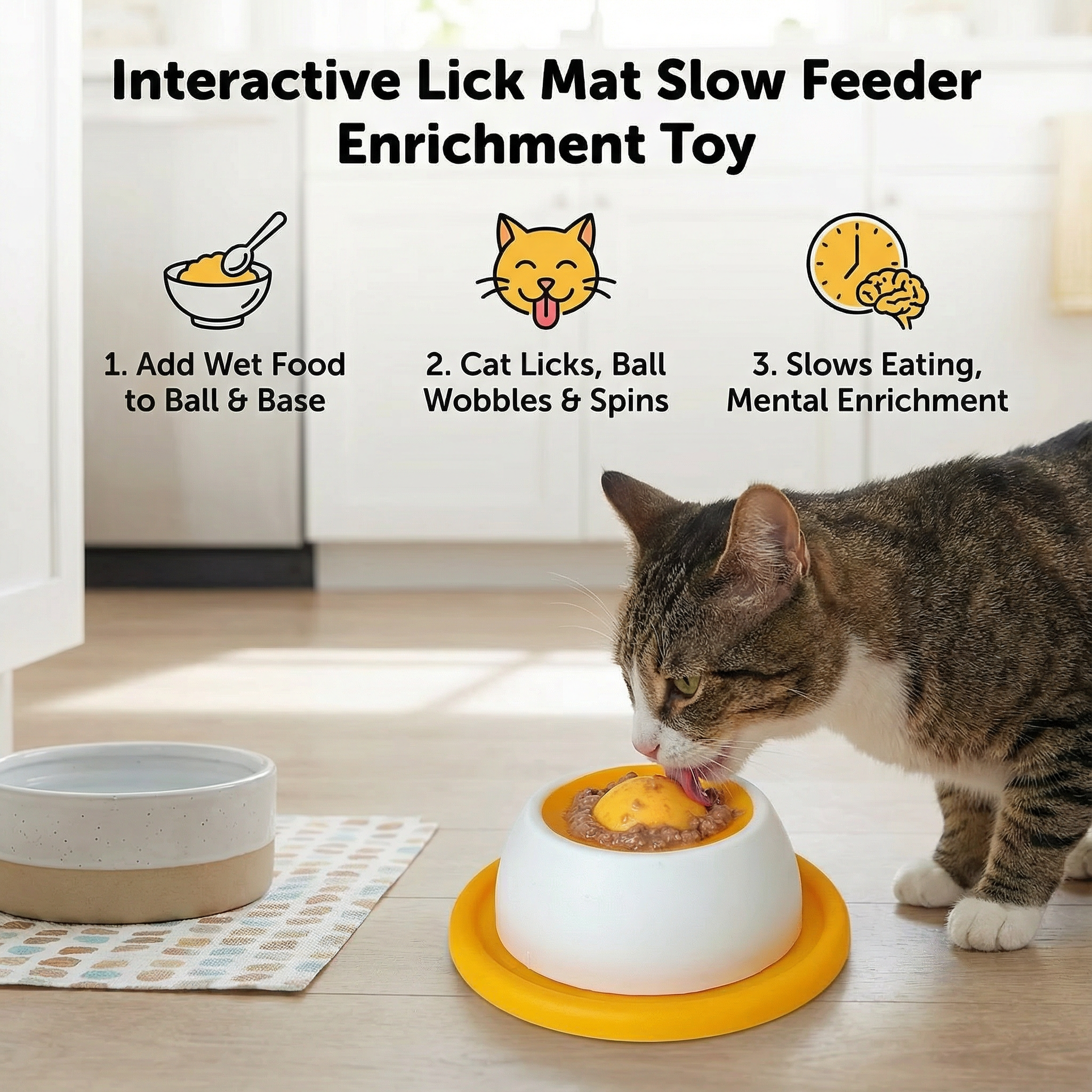 Interactive Lick Mat Slow Feeder Enrichement Toy for Cats