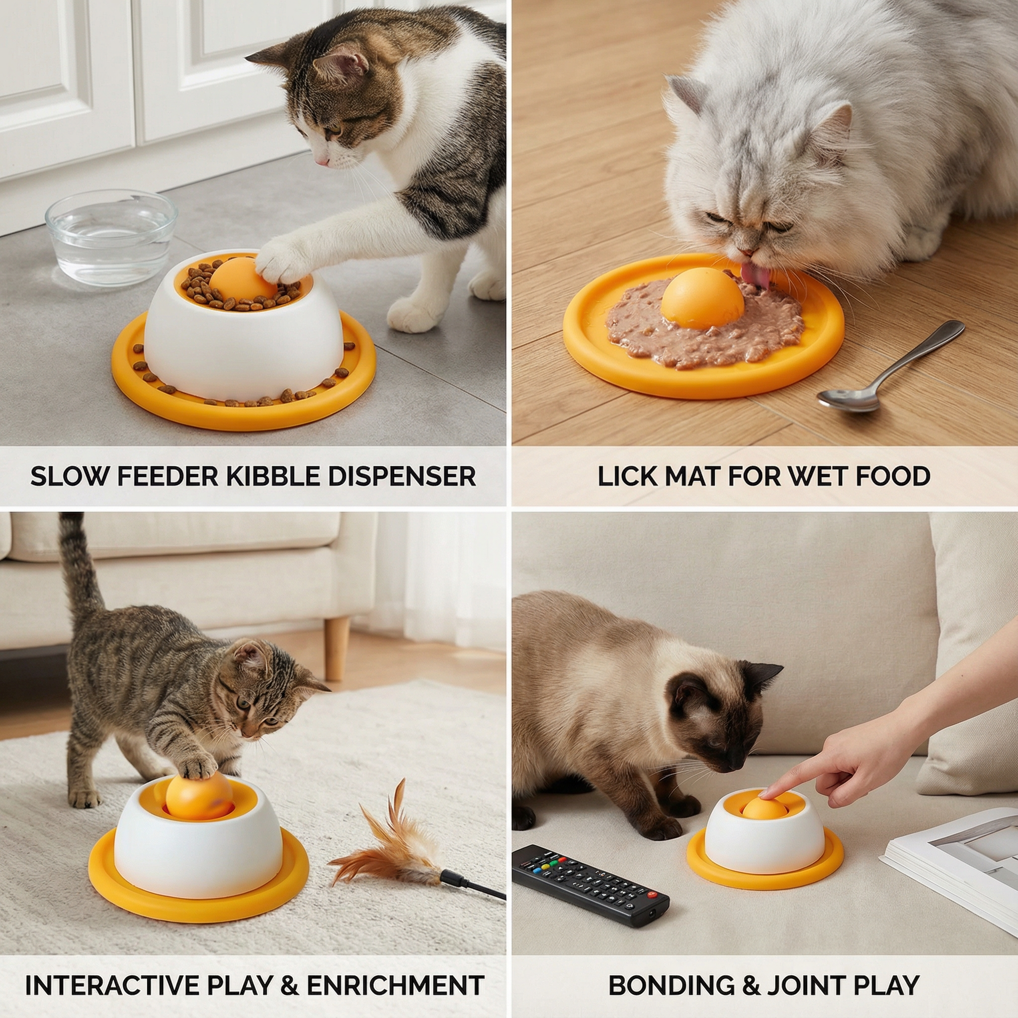Interactive Lick Mat Slow Feeder Enrichement Toy for Cats