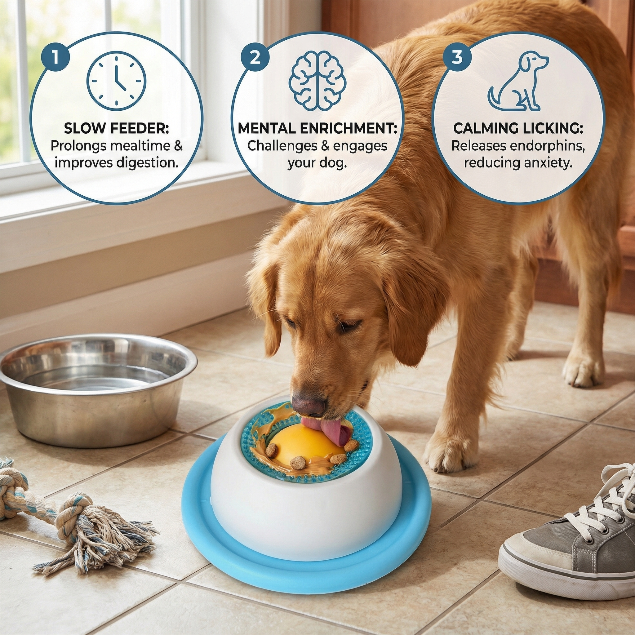 Interactive Lick Mat Slow Feeder Enrichement Toy for Dogs