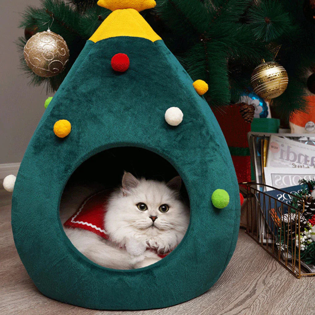 Cat Bed Christmas Tree – CozyTree Haven – Cat Beds