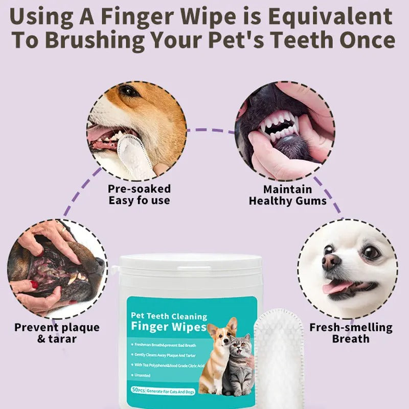 Tooth Cleaning Finger Wipes for Pets – Care & More