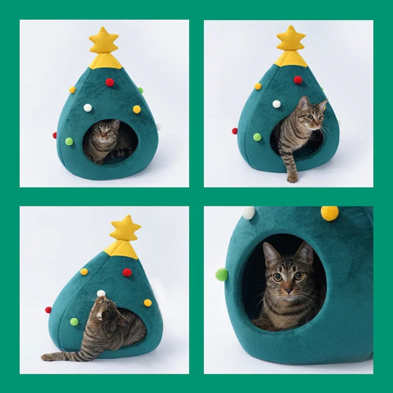 Cat Bed Christmas Tree – CozyTree Haven – Cat Beds