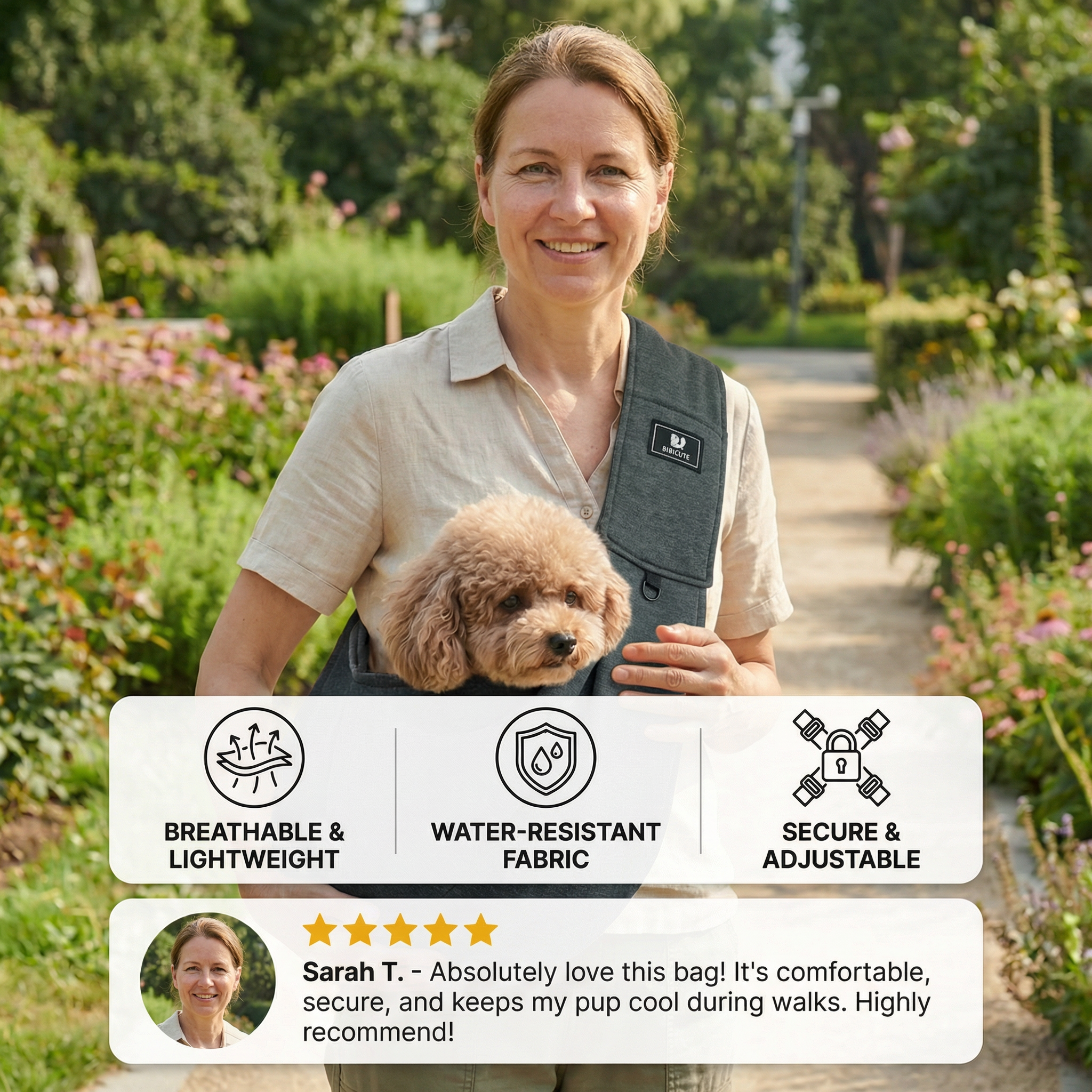 Portable Dog Shoulder Backpack – Breathable, Water-Resistant & Secure