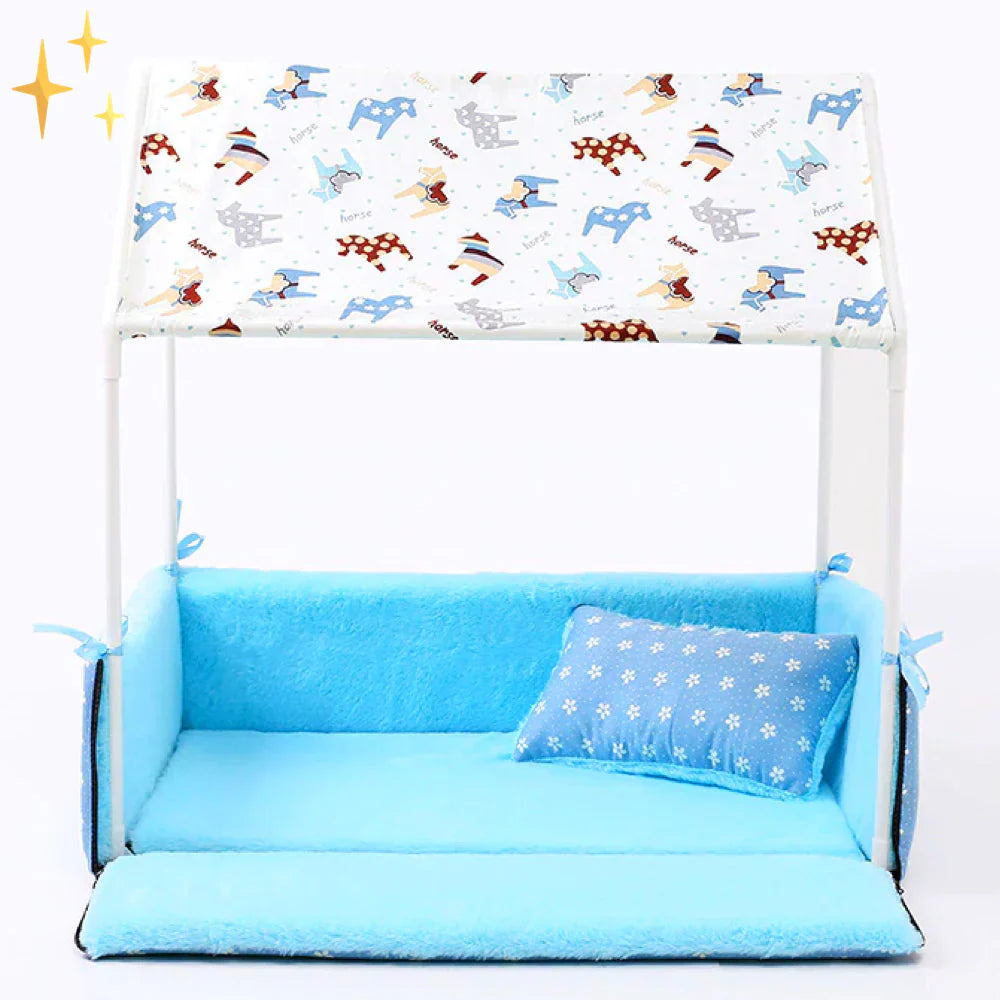 Gemütliche Fleece-Schlafmatte mit Dach und Kissen – Furniture Protection